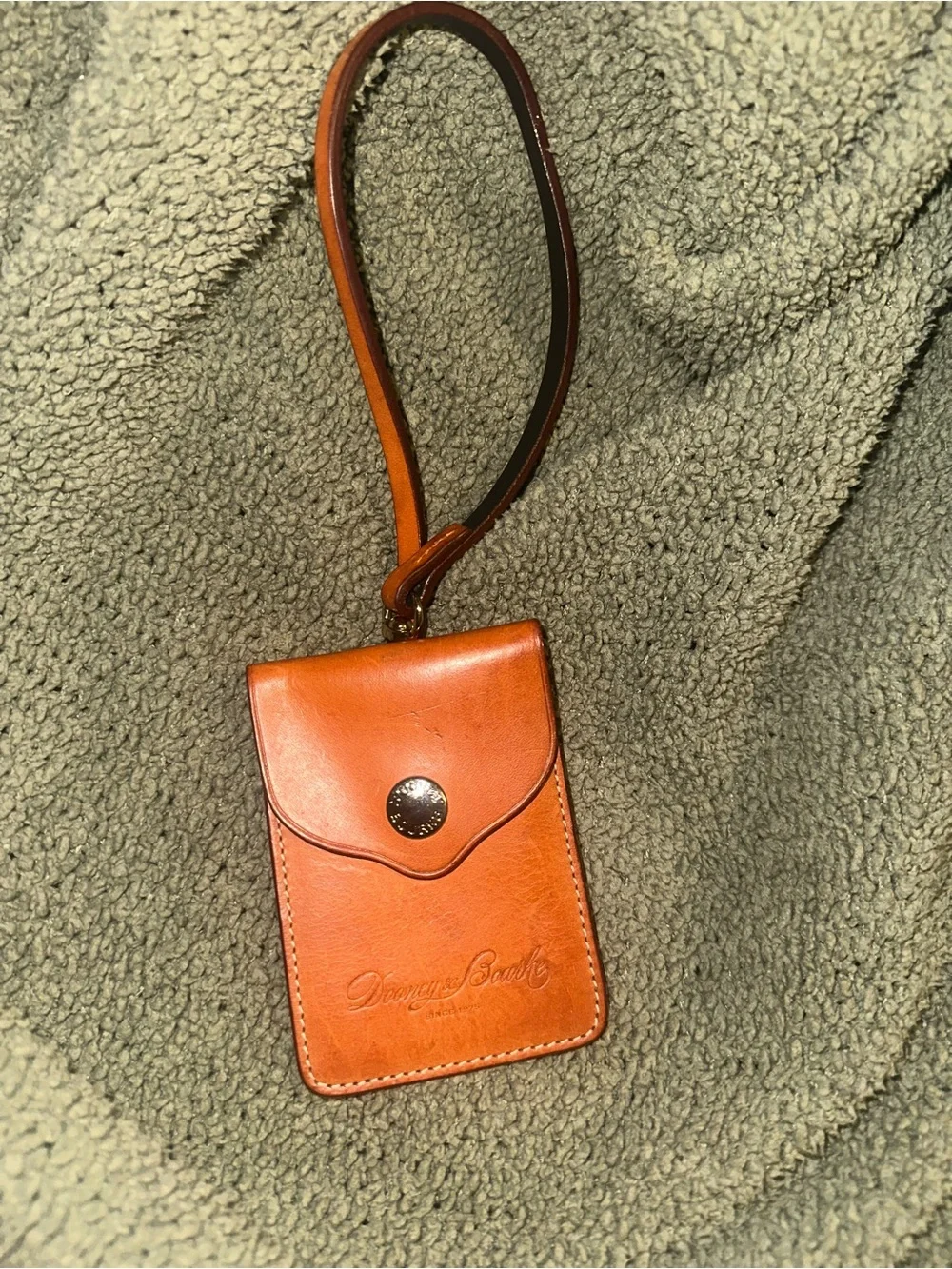 Dooney & Bourke Men/Women Brown Leather ID Credit Card Bill Clip Pouch Holder